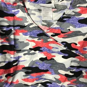 Camouflage scrub top