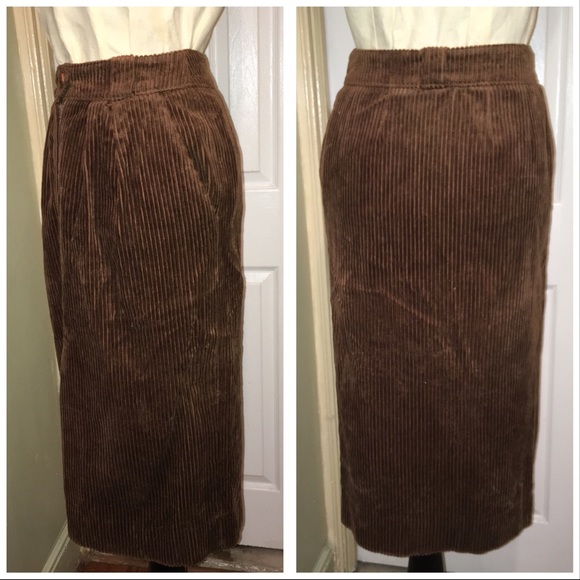 🍂🍁 Fall VTG Anne Klein Corduroy Midi Pencil Skirt Sz 6 - Picture 2 of 7