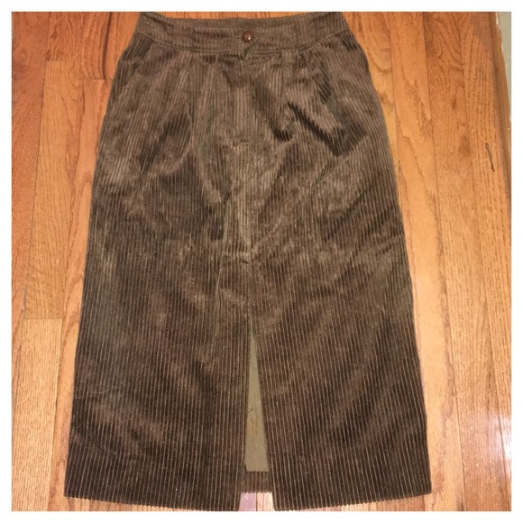 🍂🍁 Fall VTG Anne Klein Corduroy Midi Pencil Skirt Sz 6 - Picture 5 of 7