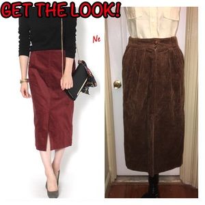 🍂🍁 Fall VTG Anne Klein Corduroy Midi Pencil Skirt Sz 6