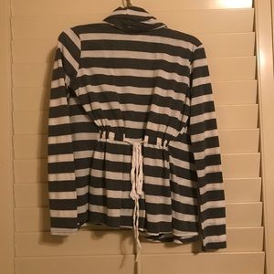 Deep scoop neck cardigan/top