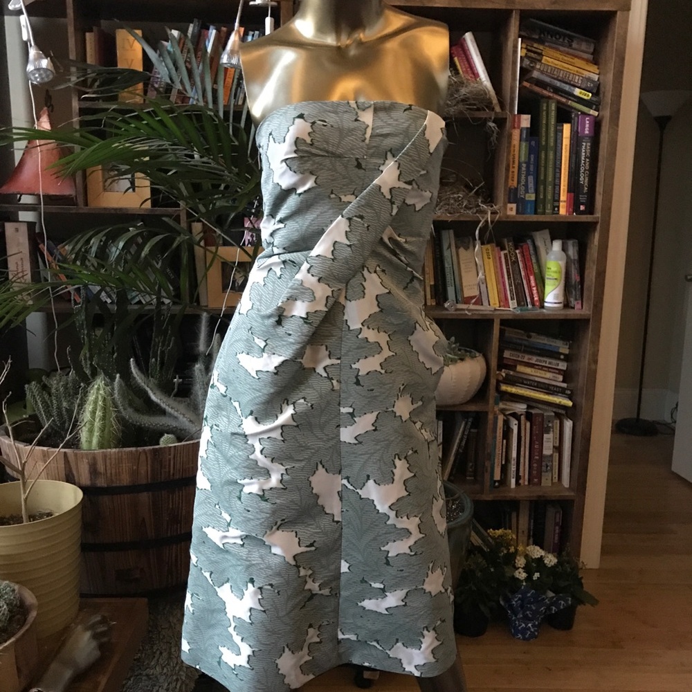 NWOT jill sander structured strapless dress