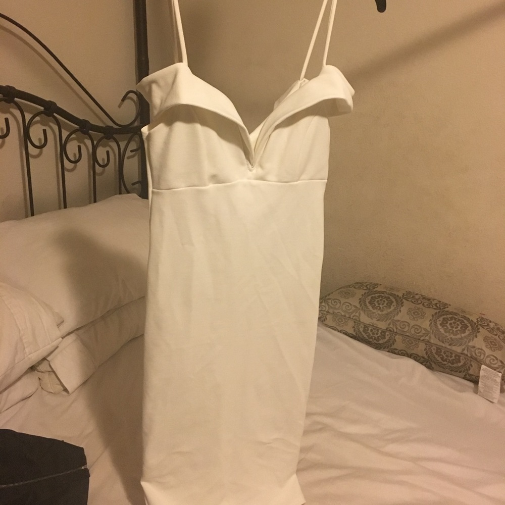 White Romantic Midi Dress w/ straps