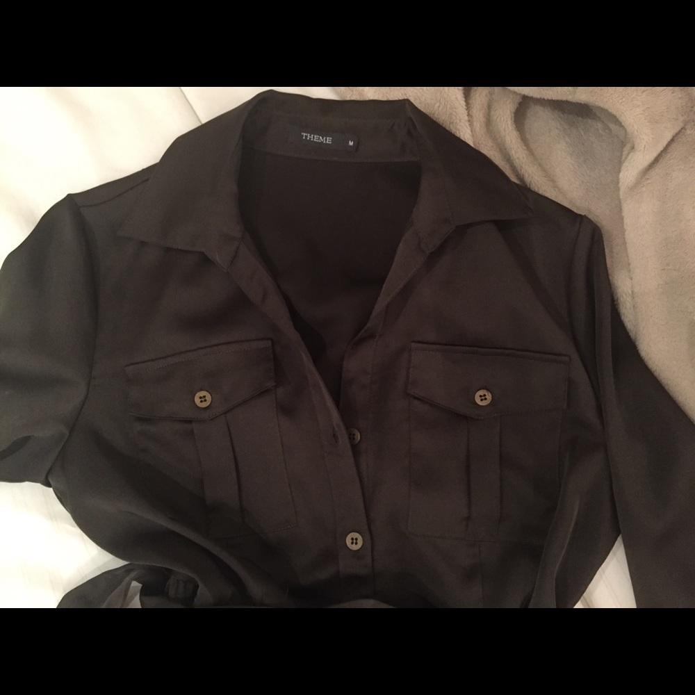 Dress - Silk button down shirt dress