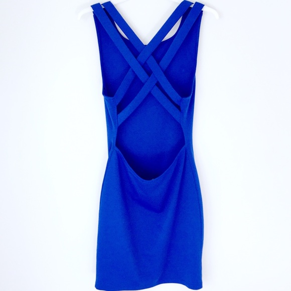 Forever 21 Dresses & Skirts - NWOT Sexy Crossback Navy Bodycon Dress