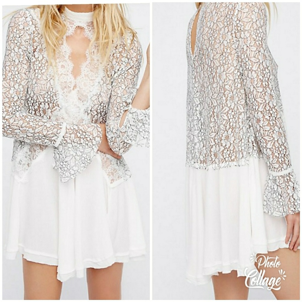 Free People Secret Origins Pieced Lace Tunic