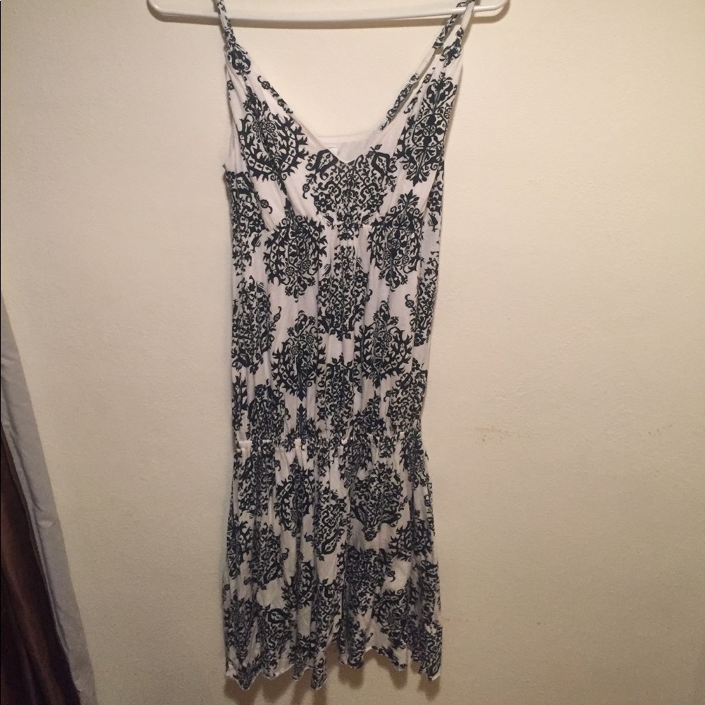 Damask print midi dress