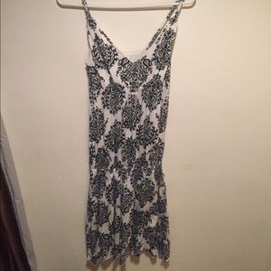 Damask print midi dress