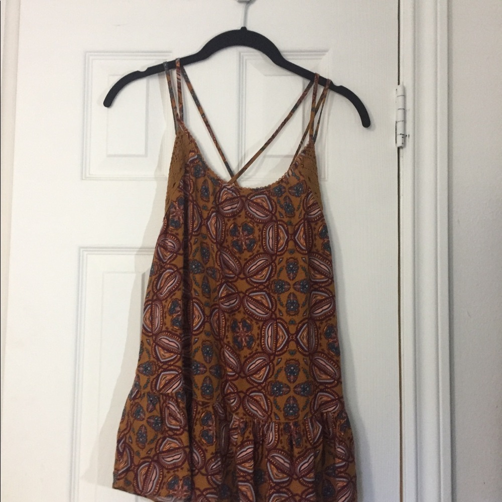 NTW melrose and market cross back peplum tank