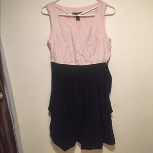 Blush and black mini dress