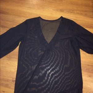 Black sheer bathing suit cover up