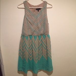 Tan and turquoise sundress