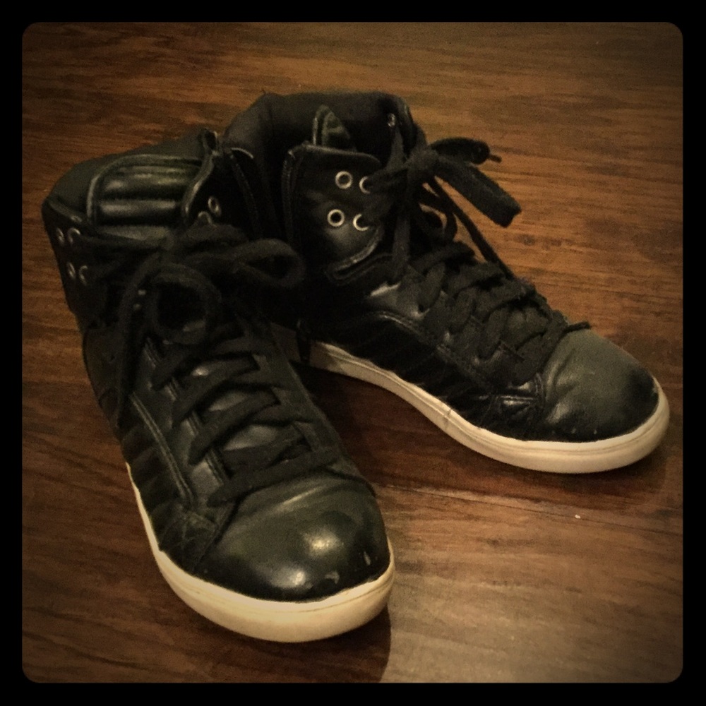 High top black shoes