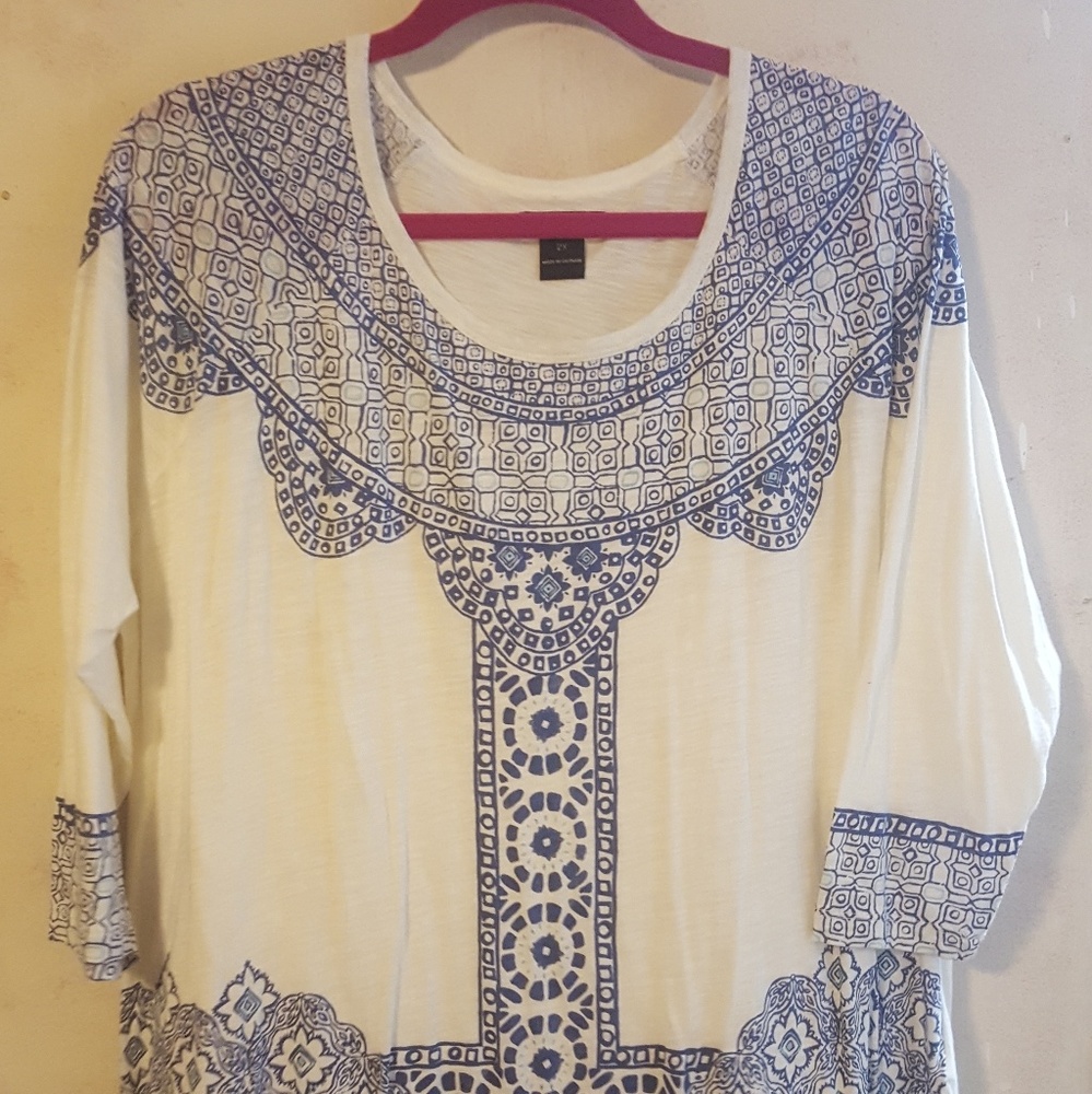 Lucky Brand 3/4 sleeve plus top