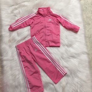 Adidas 12 Month Pink Tracksuit