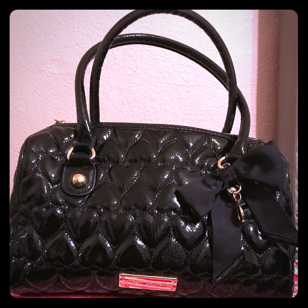 Black heart pattern Betsey Johnson purse