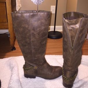 Brown xxwide calf knee high boots
