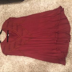 Free people burgundy thick sleeve tank