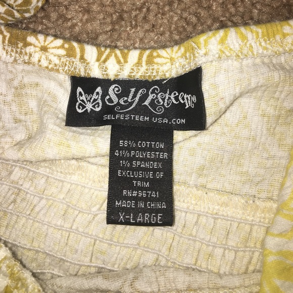 Self Esteem yellow and brown patterned tank - Picture 2 of 3