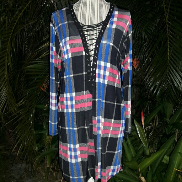 🌴PLAID TUNIC 🍍 - Picture 3 of 4
