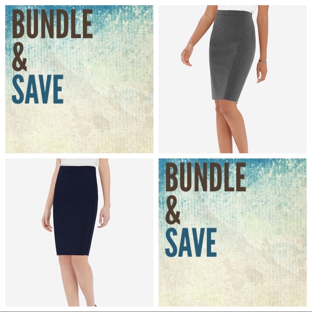 💥BUNDLE💥 The Limited Pencil Skirts, Gray & Navy
