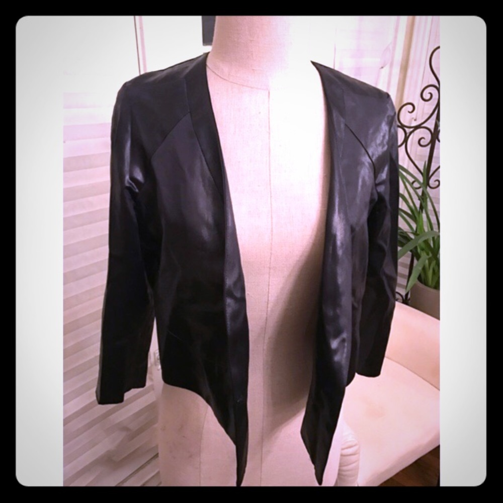 Helmut Lang Silk Leather Look Jacket Size 2