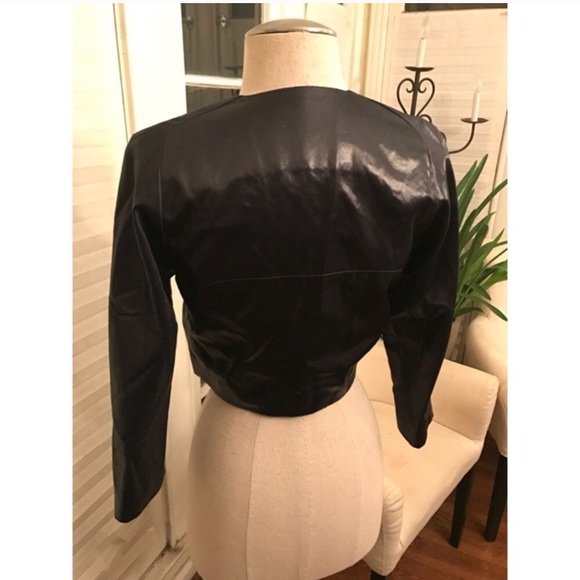 Helmut Lang Silk Leather Look Jacket Size 2 - Picture 3 of 8