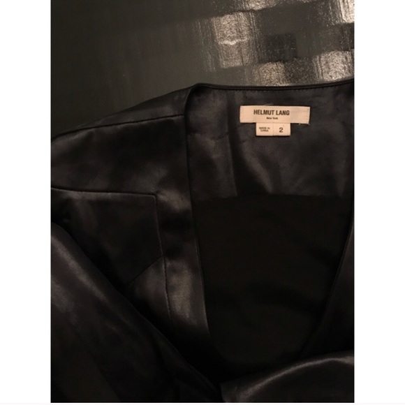 Helmut Lang Silk Leather Look Jacket Size 2 - Picture 4 of 8