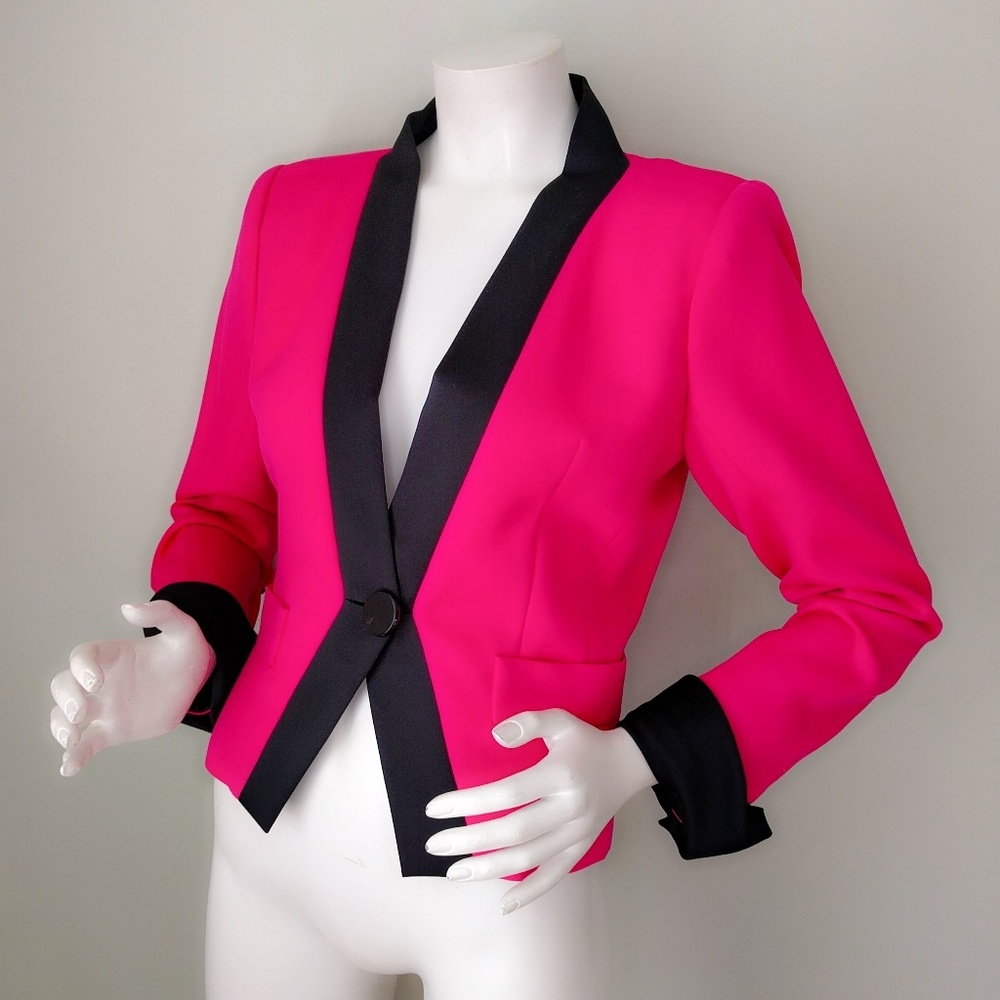 ♥️HP♥️ Vtg YSL Pink Le Smoking Tuxedo Blazer 36 - Picture 3 of 7