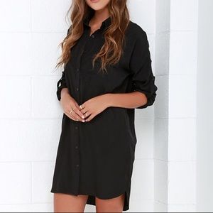 Black shirt dress