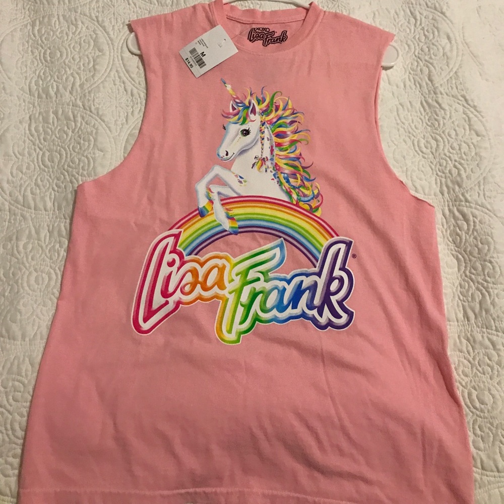 Medium pink Lisa Frank tank top