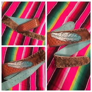 Custom low waist leather belt