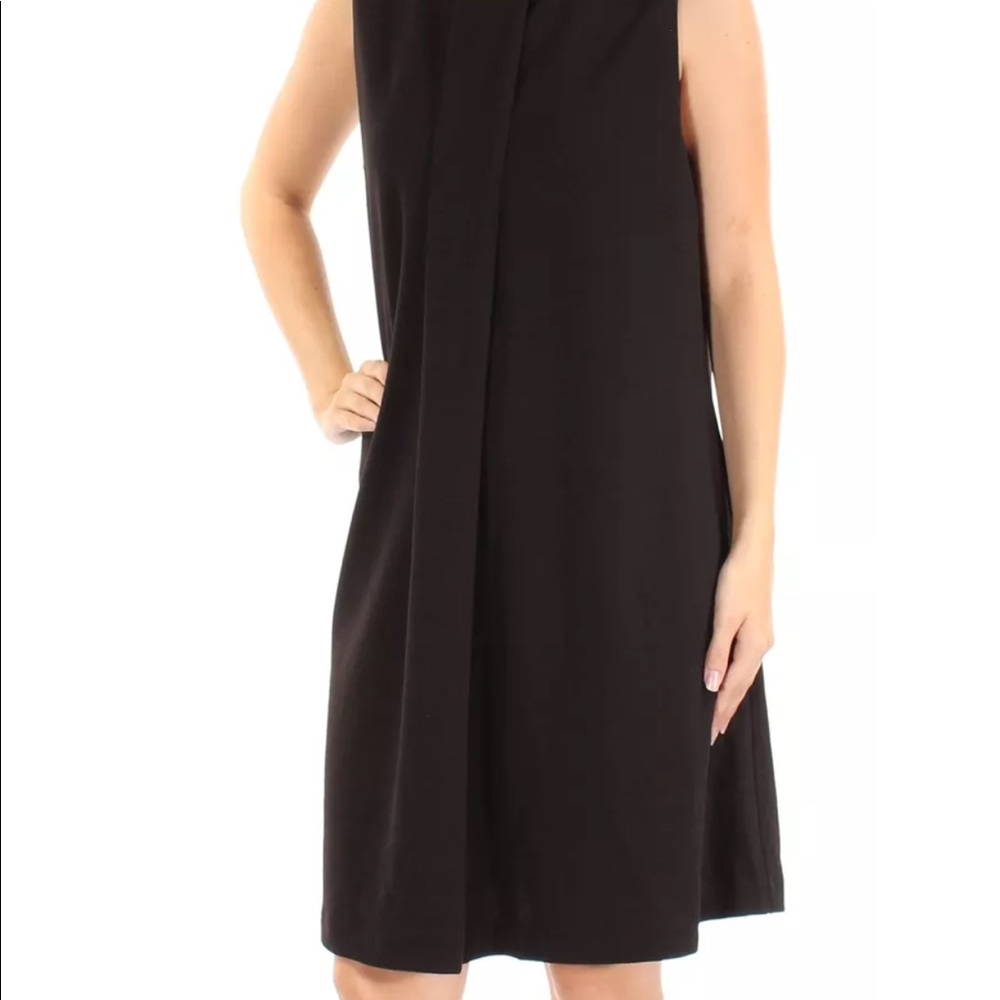 • Alfani • Black Pleated A Line Shift Dress Size 6 - Picture 4 of 7