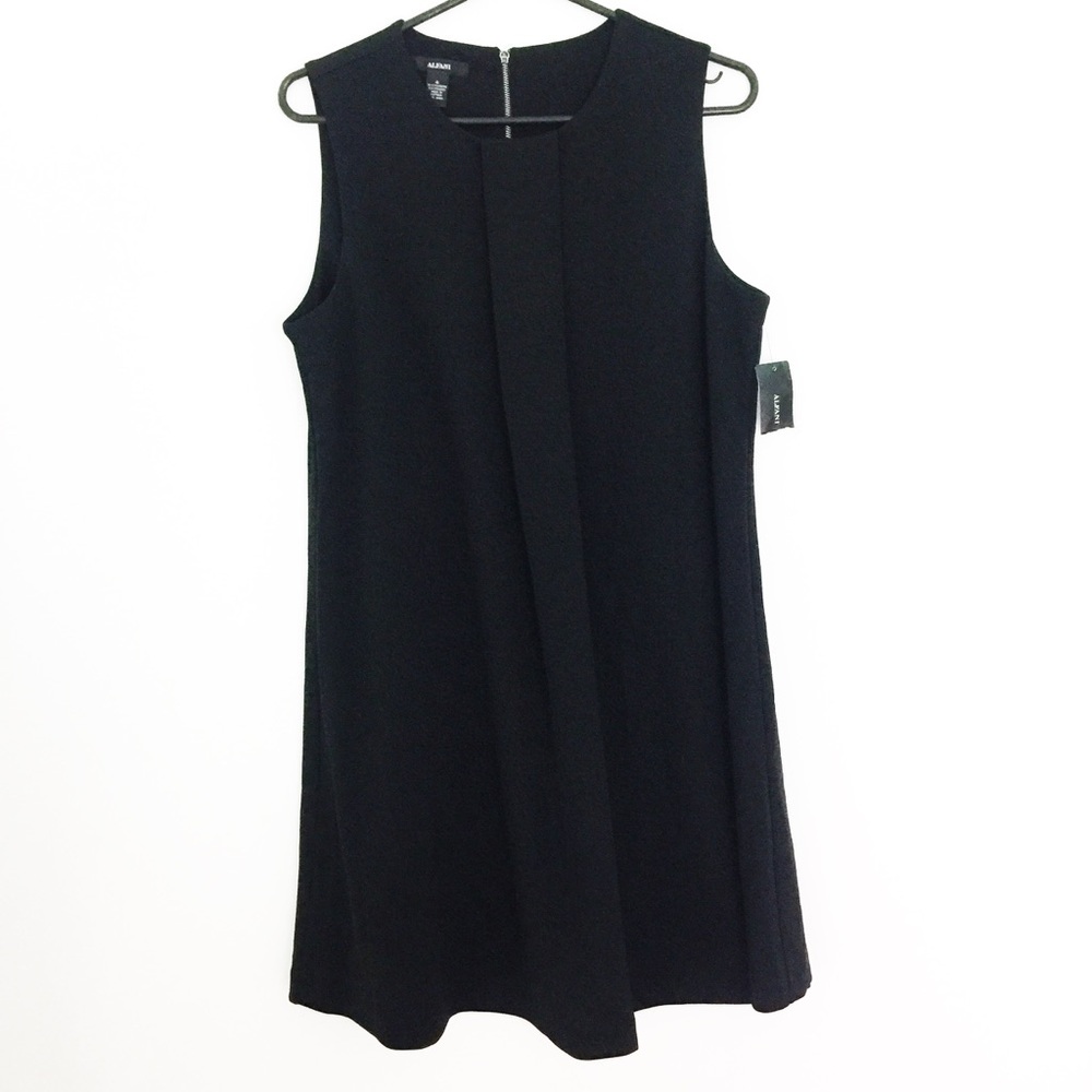 • Alfani • Black Pleated A Line Shift Dress Size 6 - Picture 1 of 7