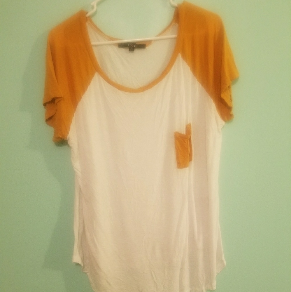 White and yellow blouse