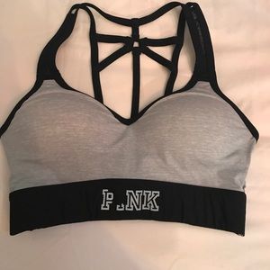 NWOT Pink ultimate push up strappy sports bra