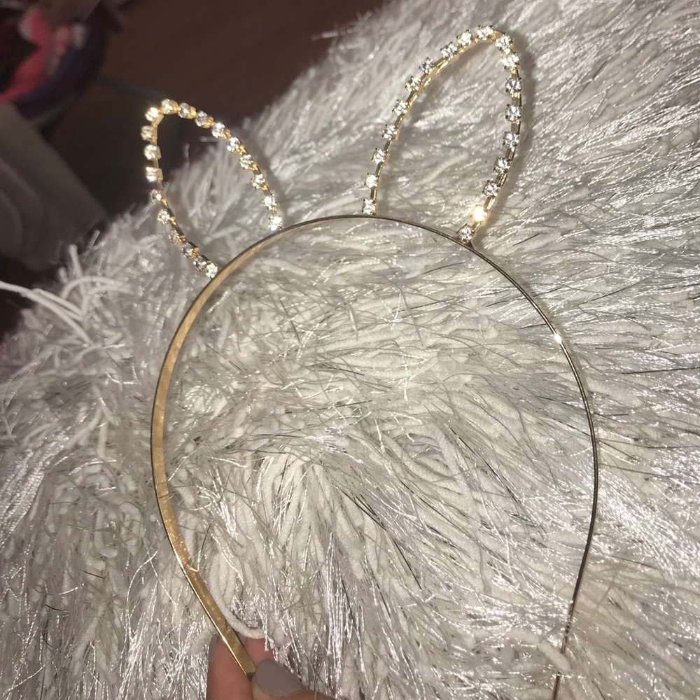 Rhinestone Gold Ears Headband