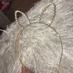 Rhinestone Gold Ears Headband