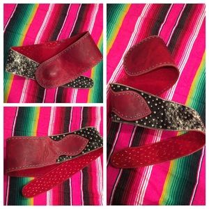 Custom leather low waist belt