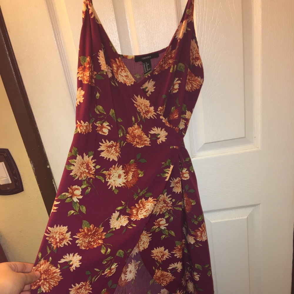 Burgundy Floral Wrap/Kimono