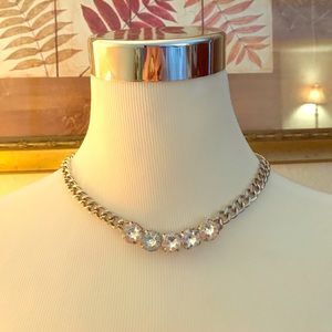 🍷DROP Silver Link Sparkling gemstone necklace