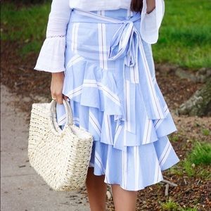 Striped ruffled skirt