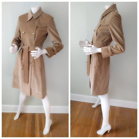 Rare Burberry London Camel Corduroy Trench 4 v-day - Picture 2 of 6