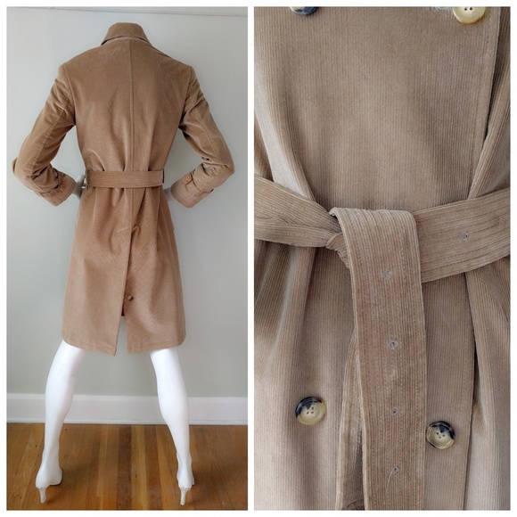 Rare Burberry London Camel Corduroy Trench 4 v-day - Picture 4 of 6