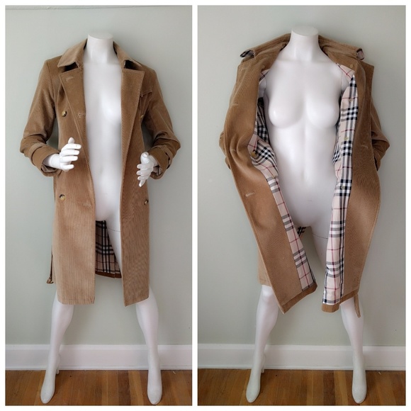 Rare Burberry London Camel Corduroy Trench 4 v-day - Picture 5 of 6