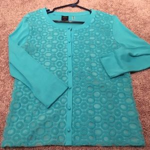 Rafaella Blue Cardigan NWT - size L