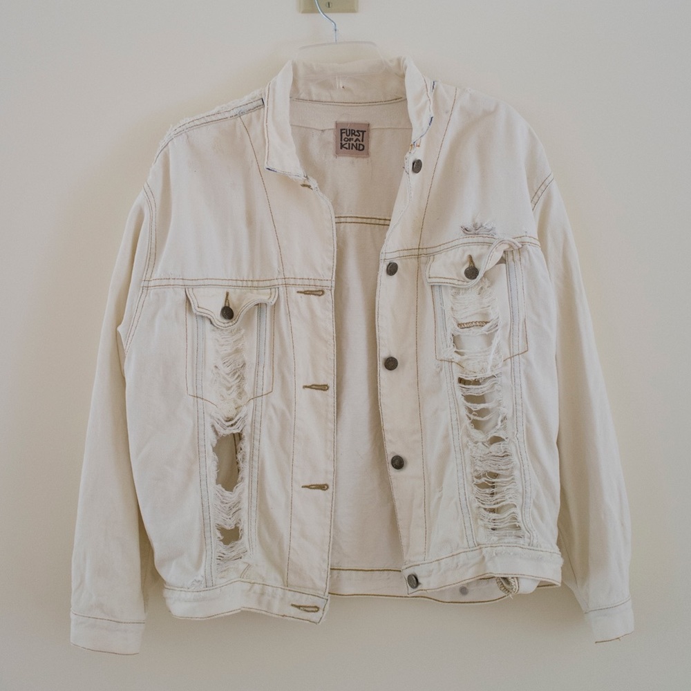 White denim jacket. One size
