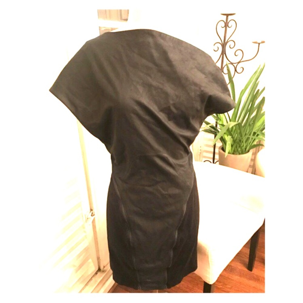 Helmut Lang Suede & Leather Stretch Dress Size 4