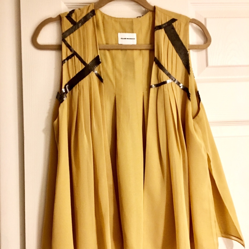 Club Monoco boho gold yellow blouse like vest