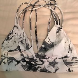 PINK strappy white and black sports bra